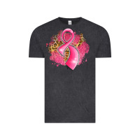 Vintage Black breast cancer awareness ribbon with glitter pink l Vintage Tee - LillyAllenDesigns