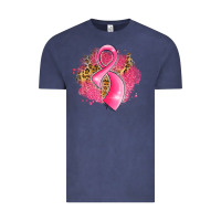 Vintage Denim breast cancer awareness ribbon with glitter pink l Vintage Tee - LillyAllenDesigns