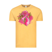 Vintage Mustard breast cancer awareness ribbon with glitter pink l Vintage Tee - LillyAllenDesigns