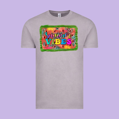Summer Vibes Watermelon Vintage Tee Designed By Jahusdesignshop