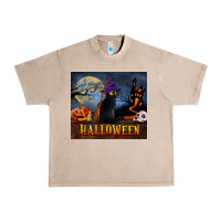 French Oak Black Cat Halloween Urban Heavy Tee - LillyAllenDesigns