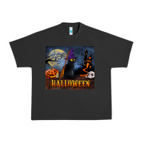 Pigment Black Black Cat Halloween Urban Heavy Tee - LillyAllenDesigns