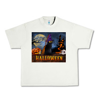 Pistachio Black Cat Halloween Urban Heavy Tee - LillyAllenDesigns