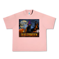 Black Cat Halloween Urban Heavy Tee | Teevron