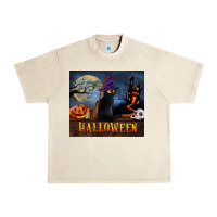 Sandshell Black Cat Halloween Urban Heavy Tee - LillyAllenDesigns