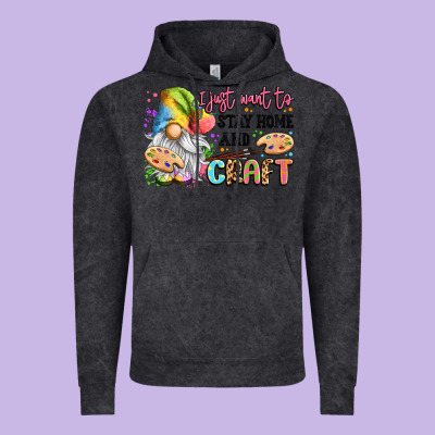 I Just Want To Stay Home And Craft Vintage Hoodie Designed By Lillyallendesigns