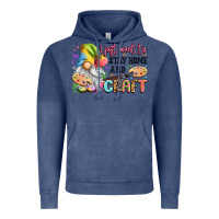 Vintage Denim i just want to stay home and craft Vintage Hoodie - LillyAllenDesigns