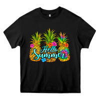 Black hello summer pineapple Heavy Core Tee - Jasminsmagicworld
