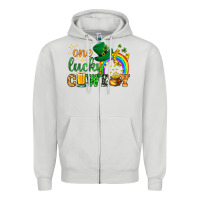 Dove Grey One lucky cowboy St. Patricks day Zipper Hoodie - HowdyJamesFarm