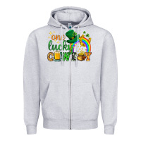 Heather Grey One lucky cowboy St. Patricks day Zipper Hoodie - HowdyJamesFarm