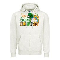 Oatmeal Heather One lucky cowboy St. Patricks day Zipper Hoodie - HowdyJamesFarm