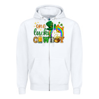White One lucky cowboy St. Patricks day Zipper Hoodie - HowdyJamesFarm