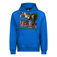 Cobalt happy holidays mustang horse Urban Hoodie - LillyAllenDesigns
