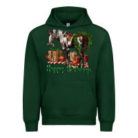 Forest Green happy holidays mustang horse Urban Hoodie - LillyAllenDesigns