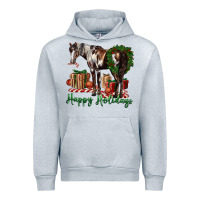 Heather Grey happy holidays mustang horse Urban Hoodie - LillyAllenDesigns