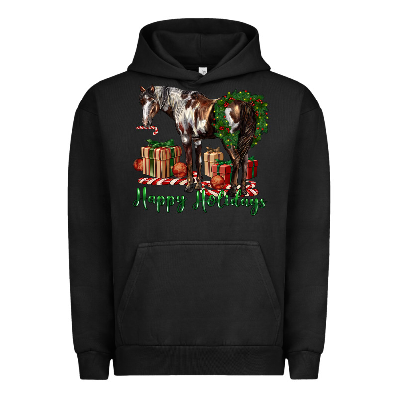 Happy Holidays Mustang Horse Urban Hoodie by LillyAllenDesigns | Teevron