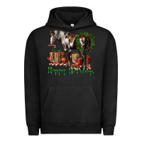 Pigment Black happy holidays mustang horse Urban Hoodie - LillyAllenDesigns