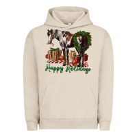 Pigment French Oak happy holidays mustang horse Urban Hoodie - LillyAllenDesigns