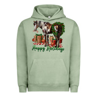 Pigment Oil Green happy holidays mustang horse Urban Hoodie - LillyAllenDesigns