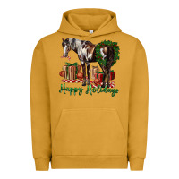 Pigment Peanut Butter happy holidays mustang horse Urban Hoodie - LillyAllenDesigns