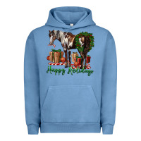Pigment Pebble Blue happy holidays mustang horse Urban Hoodie - LillyAllenDesigns