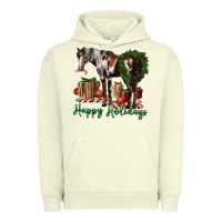 Pigment Pistachio happy holidays mustang horse Urban Hoodie - LillyAllenDesigns