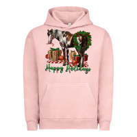 Pigment Salmon happy holidays mustang horse Urban Hoodie - LillyAllenDesigns