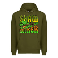 Army Green St. Patrick’s Day sham rocker with guitar Premium Hoodie - OliviaCreatesArt