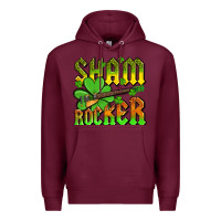 Burgundy St. Patrick’s Day sham rocker with guitar Premium Hoodie - OliviaCreatesArt