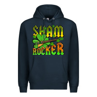 Navy St. Patrick’s Day sham rocker with guitar Premium Hoodie - OliviaCreatesArt