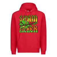 Red St. Patrick’s Day sham rocker with guitar Premium Hoodie - OliviaCreatesArt