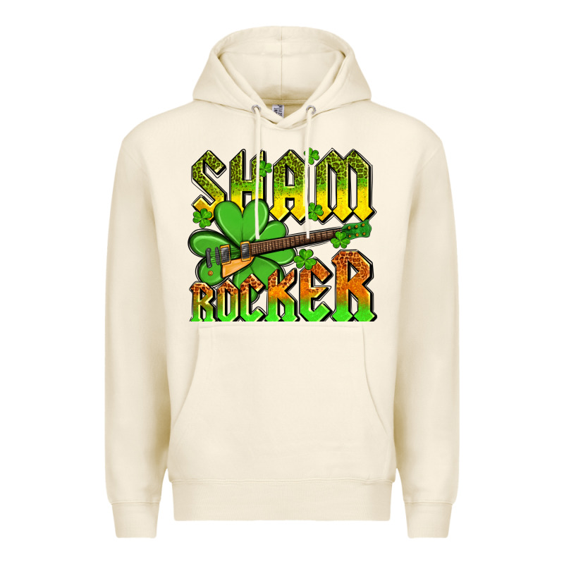 St. Patrick’s Day Sham Rocker With Guitar Premium Hoodie by OliviaCreatesArt | Teevron