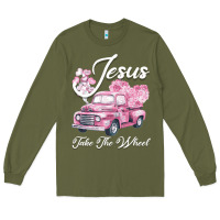 Army Green Leopard Floral Pink Car Jesus Take The Wheel Long Sleeve Tee - Bettercallsaul