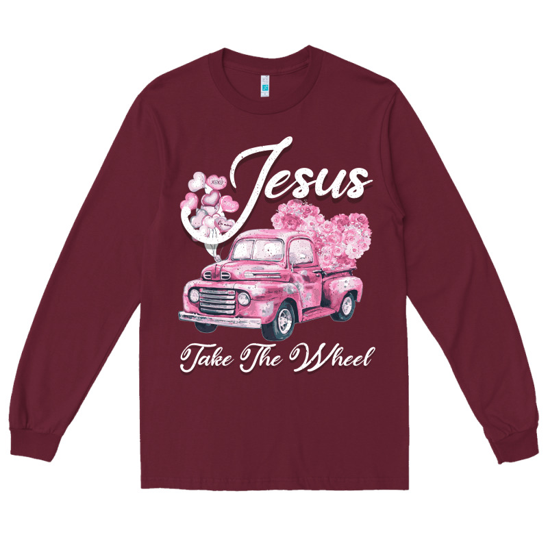 Leopard Floral Pink Car Jesus Take The Wheel Long Sleeve Tee by Bettercallsaul | Teevron