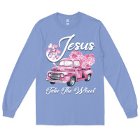 Colony Blue Leopard Floral Pink Car Jesus Take The Wheel Long Sleeve Tee - Bettercallsaul