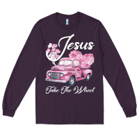 Plum Leopard Floral Pink Car Jesus Take The Wheel Long Sleeve Tee - Bettercallsaul