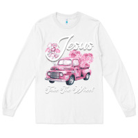White Leopard Floral Pink Car Jesus Take The Wheel Long Sleeve Tee - Bettercallsaul