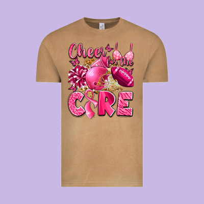 Cheer For The Cure Breast Cancer Vintage Tee Designed By Lillyallendesigns