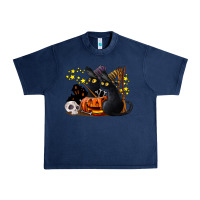 Navy halloween black cats Urban Heavy Tee - LillyAllenDesigns