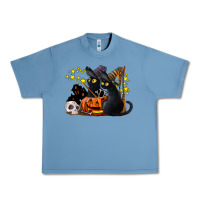 Pebble Blue halloween black cats Urban Heavy Tee - LillyAllenDesigns
