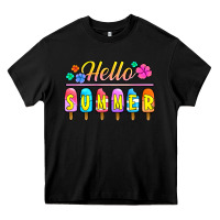 Black hello summer popsicles Heavy Core Tee - Jasminsmagicworld