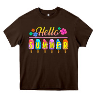 Chocolate Brown hello summer popsicles Heavy Core Tee - Jasminsmagicworld