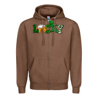 Chestnut Lucky with beer St. Patricks day Zipper Hoodie - HowdyJamesFarm