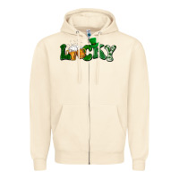 Sandshell Lucky with beer St. Patricks day Zipper Hoodie - HowdyJamesFarm