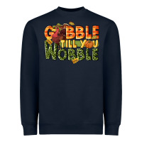 Navy Gobble till you wobble turkey thanksgiving Heavyweight Sweatshirt - NancyCooperArtShop