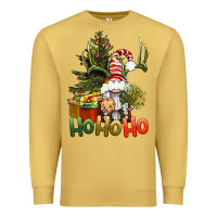Antique Gold Ho Ho Ho Christmas Gnome Premium Sweatshirt - BundleAndBundleShop