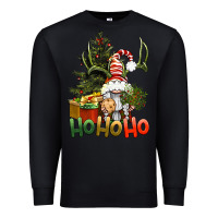 Black Ho Ho Ho Christmas Gnome Premium Sweatshirt - BundleAndBundleShop