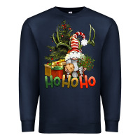 Navy Ho Ho Ho Christmas Gnome Premium Sweatshirt - BundleAndBundleShop