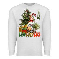 Oatmeal Heather Ho Ho Ho Christmas Gnome Premium Sweatshirt - BundleAndBundleShop