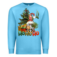 Ocean Blue Ho Ho Ho Christmas Gnome Premium Sweatshirt - BundleAndBundleShop
